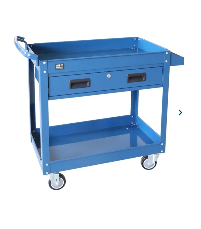 Carro de herramientas azul con cajón