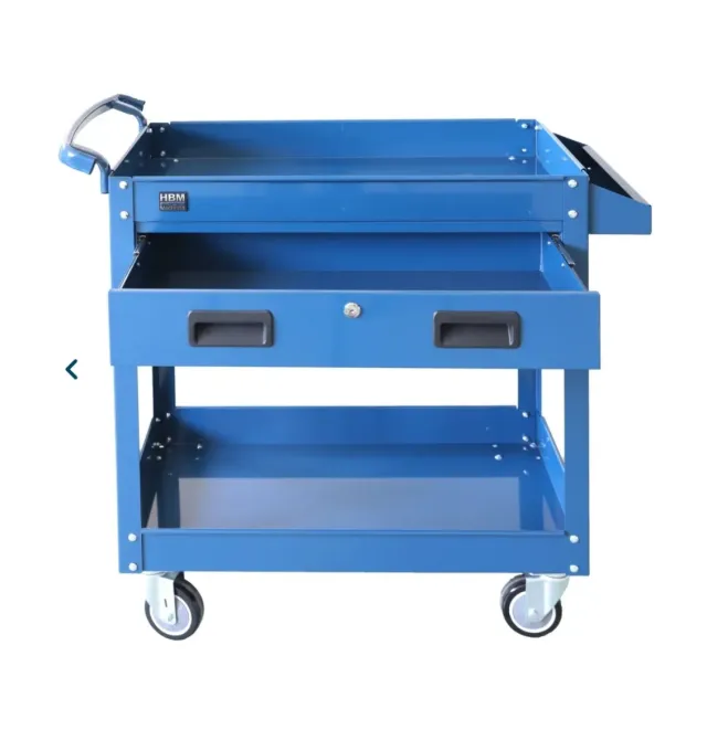 Carro de herramientas azul con cajón