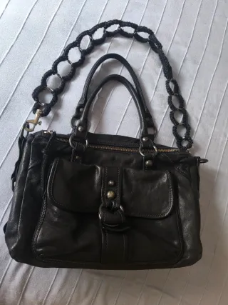 Bolso Maliparmi Cuero Negro