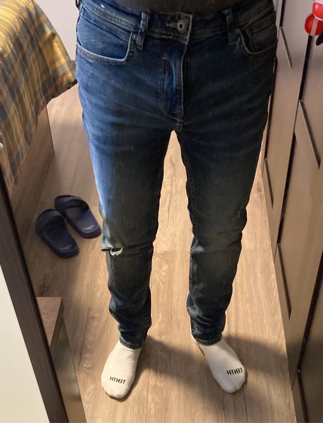 Vaqueros pitillo azules