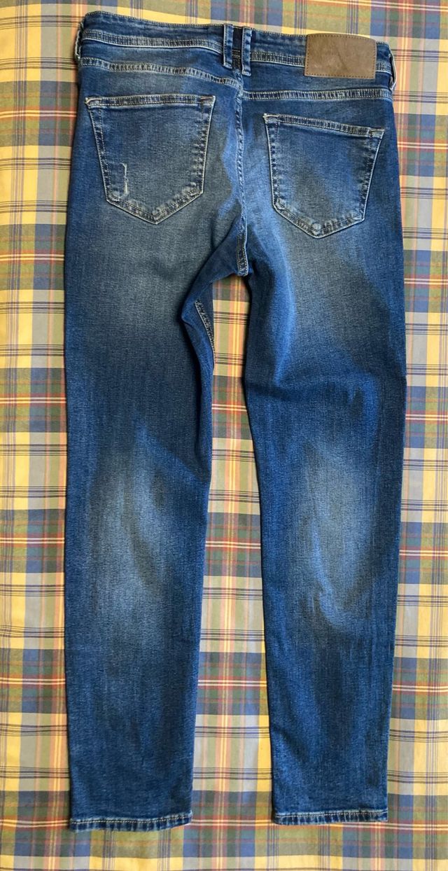 Vaqueros pitillo azules
