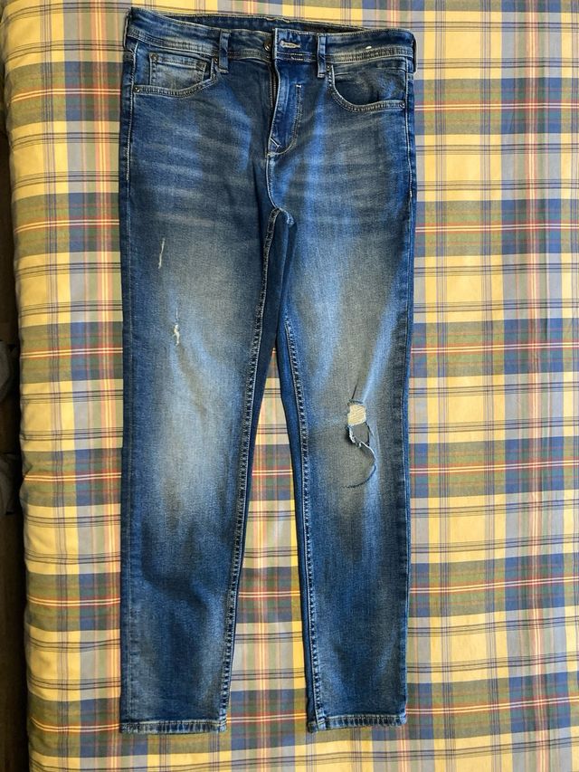 Vaqueros pitillo azules