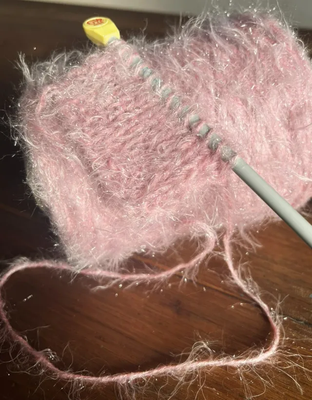 Filato Rosa Quarzo con Glitter