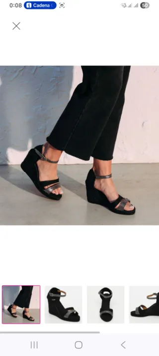 Alpargatas Castañer Negras Plata Talla 40