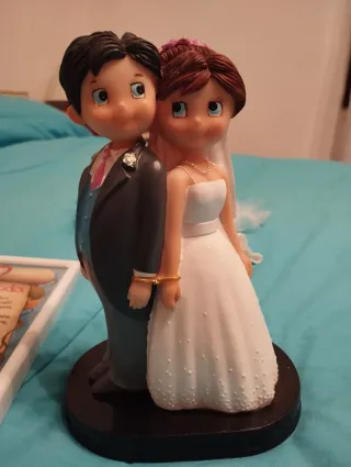 Muñecos de boda novios y poema