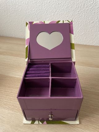 Joyero morado con flores