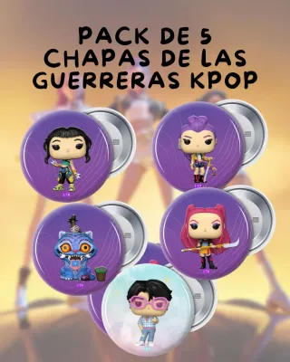 Pack 5 Chapas Guerreras Kpop nuevas
