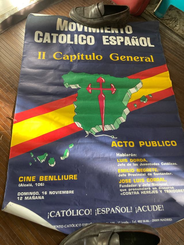 Cartel Vintage Movimiento Católico Español