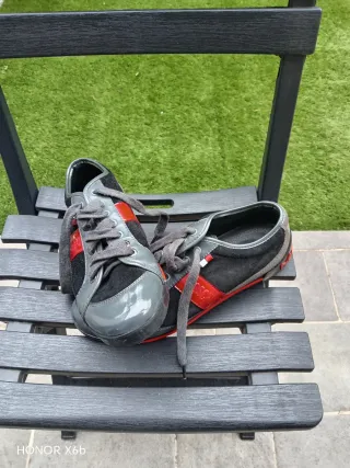 Scarpe Moschino uomo camoscio/vernice grigio rosso