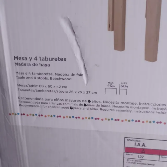 Mesa y 4 Taburetes El Corte Inglés Mini Home