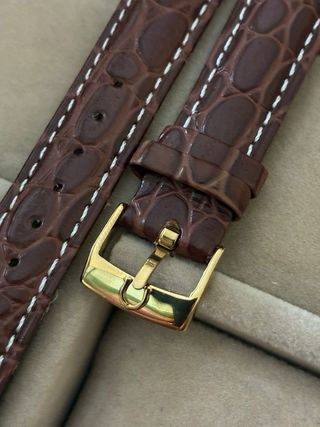 Correa de reloj de piel marrón para reloj Omega