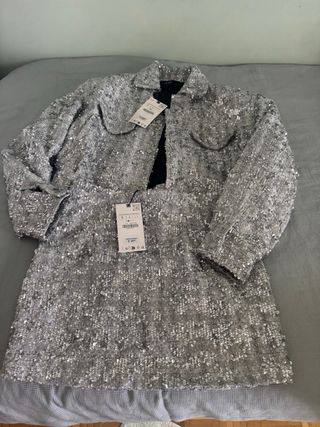 Conjunto Zara lentejuelas talla S
