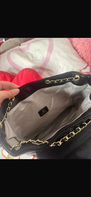 Bolso Mochila Chanel Negro Piel Acolchado