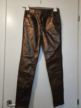 Jeans effetto metallizzato marrone/oro