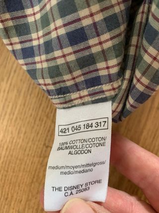 Camisa cuadros Mickey Mouse Disney Talla M