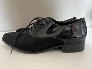 Zapatos Oxford charol y ante mujer