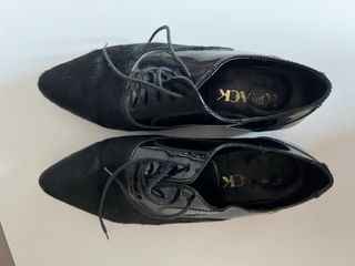 Zapatos Oxford charol y ante mujer