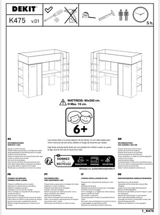 Cama litera con escritorio y armario ¡OFERTA!