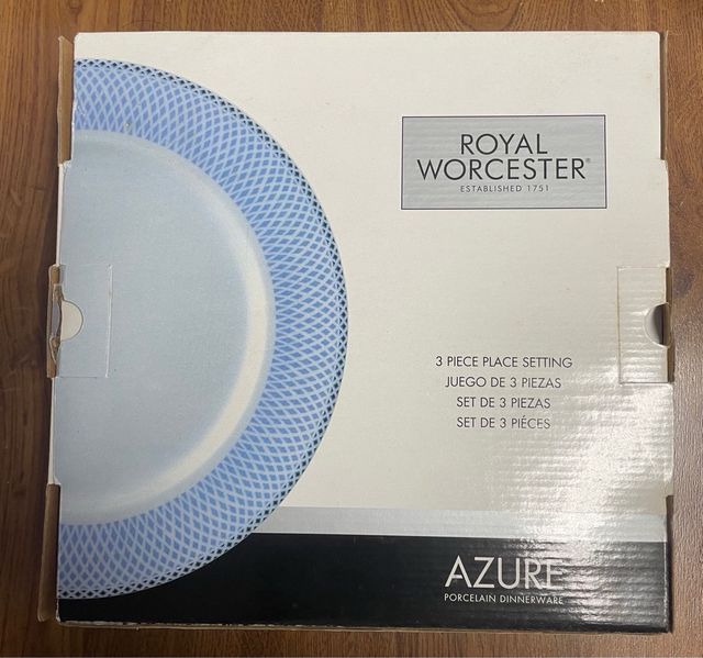 Juego de platos de porcelana azul y blanco