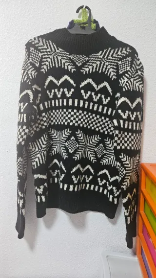 Jersey negro y blanco estampado