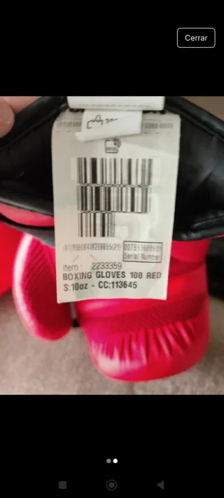 Guantes de Boxeo 100 Rojo 10oz