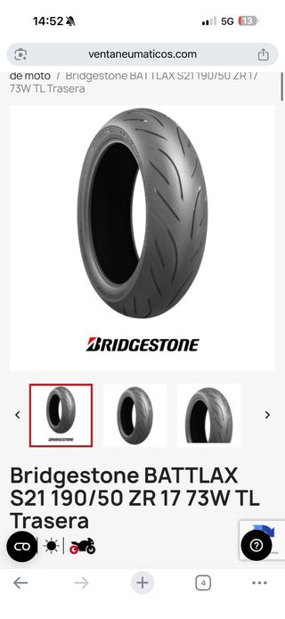 Neumático Bridgestone 190/50 ZR17