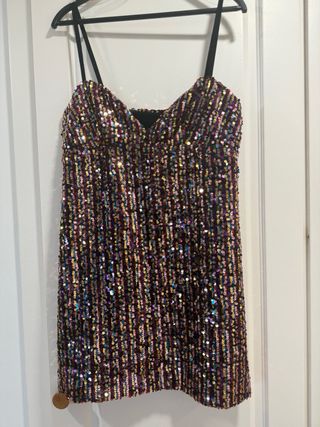 Vestido Zara lentejuelas multicolor