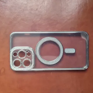 Cover iPhone 15 Pro Max Argento Strass