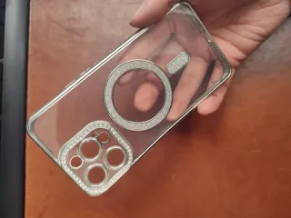 Cover iPhone 15 Pro Max Argento Strass