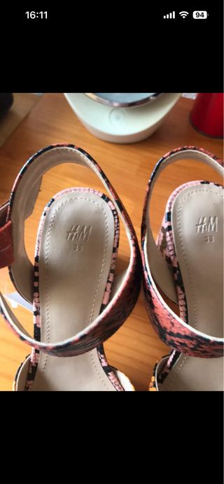 Sandalias tacón H&M piel serpiente talla 38