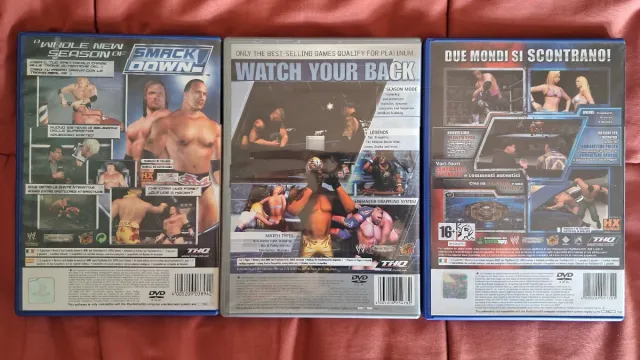 PS2 tre Giochi WWE SmackDown Shut + Pain + Raw