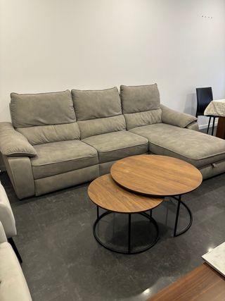 Sofá Cama 3 Plazas Tela Madera