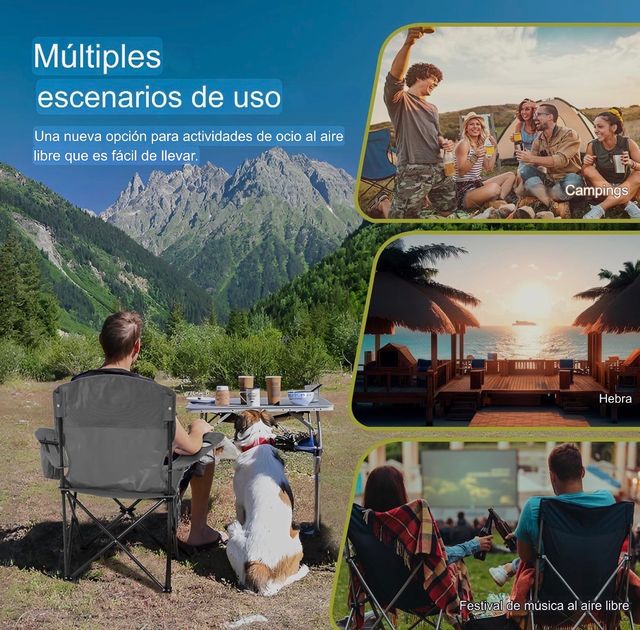 Juego 2 sillas Camping plegables