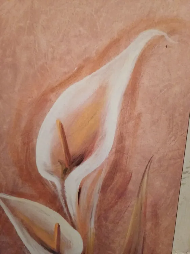 Cuadro de flores en madera