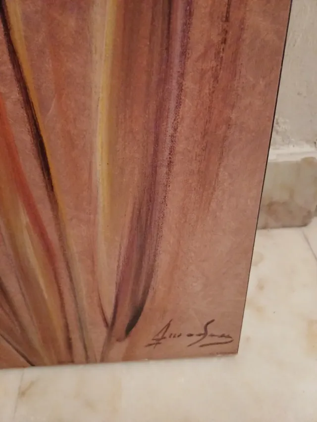 Cuadro de flores en madera