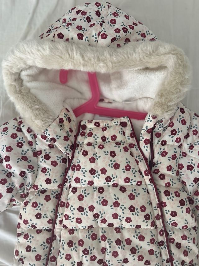 Mono de nieve floral para bebé 68-74sm