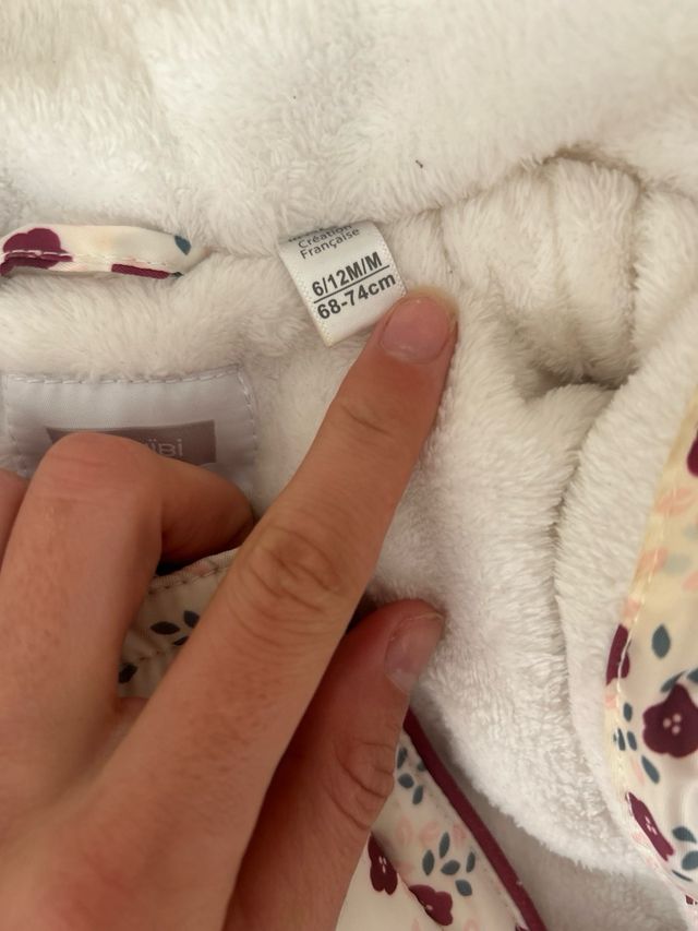 Mono de nieve floral para bebé 68-74sm