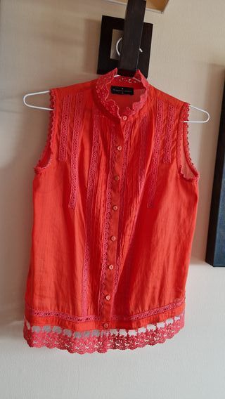 Camisa sin mangas Roberto Verino naranja