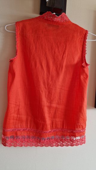 Camisa sin mangas Roberto Verino naranja