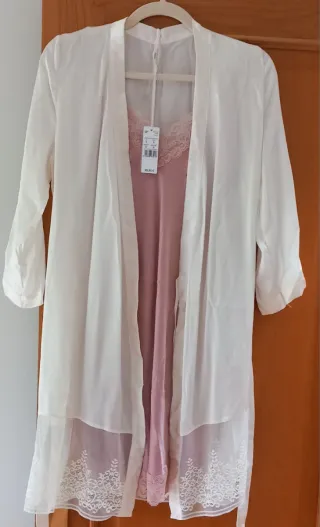 Bata y camisón de seda talla S