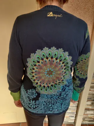 Jersey Desigual Mujer Azul y Verde