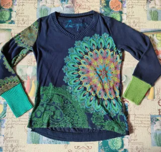 Jersey Desigual Mujer Azul y Verde