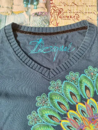 Jersey Desigual Mujer Azul y Verde