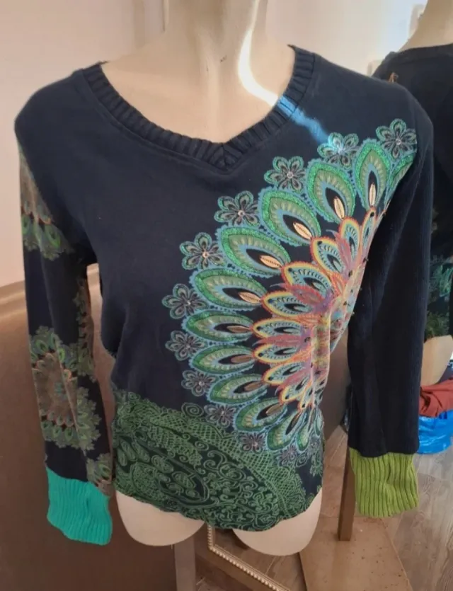 Jersey Desigual Mujer Azul y Verde