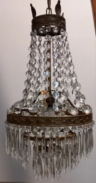 Lampadario e coppia lampade comodino vintage