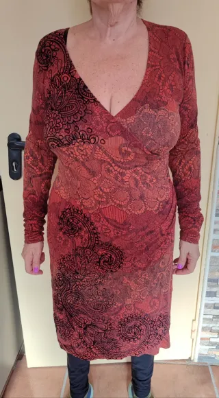 Vestido Desigual  Rojo y Negro