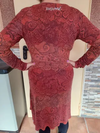 Vestido Desigual  Rojo y Negro