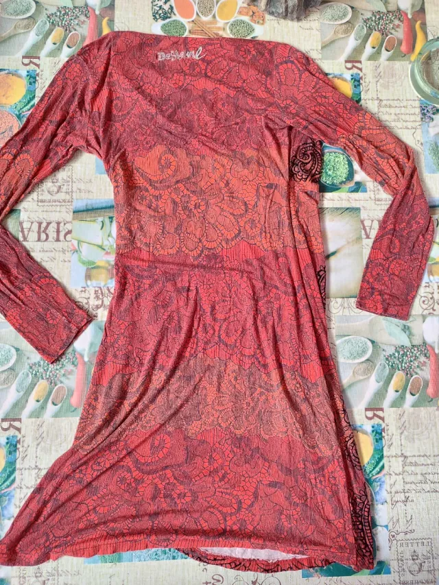 Vestido Desigual  Rojo y Negro