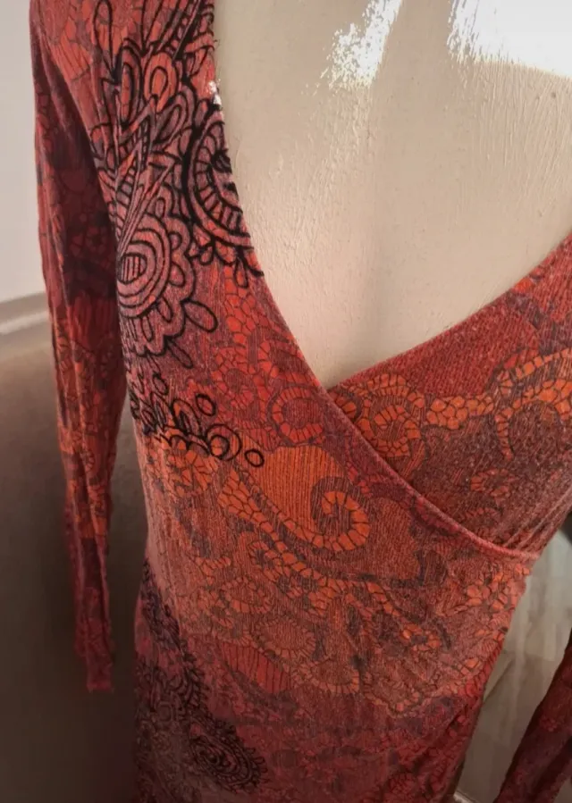 Vestido Desigual  Rojo y Negro