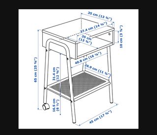 Mesita de noche Ikea negra